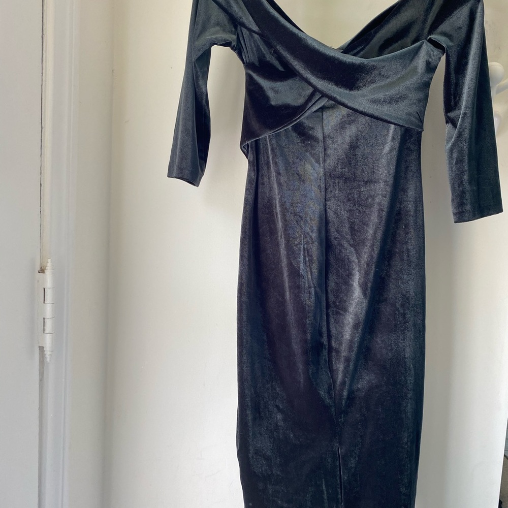 ZARA Dark Green Velvet  Dress